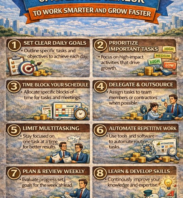 Productivity Strategies of an Entrepreneur to work smarter and grow faster